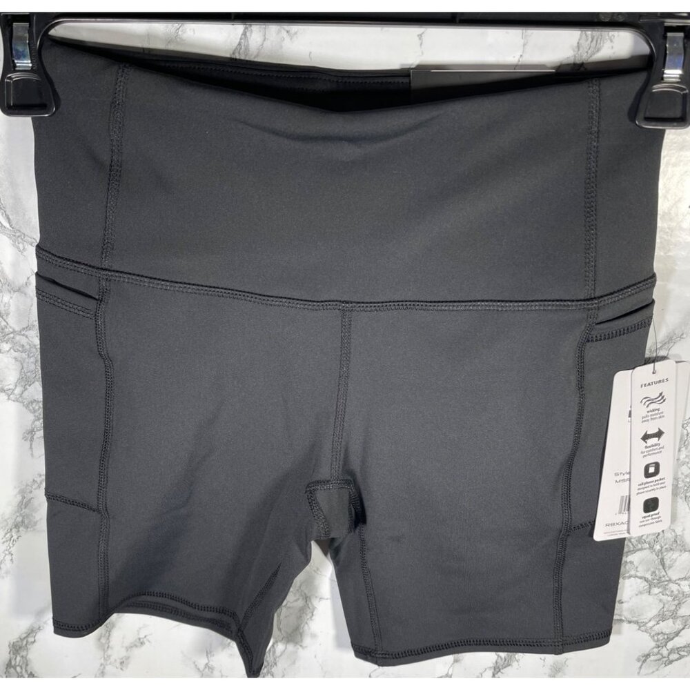 RBX Womens Tech Flex Compression Shorts S Black Squat Proof Activewear With Side
